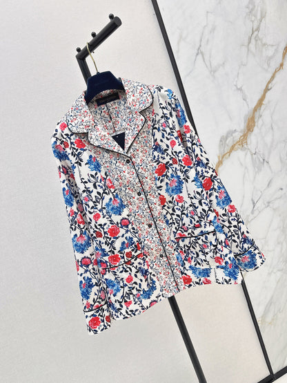 Loui* floral vine pajama shirt