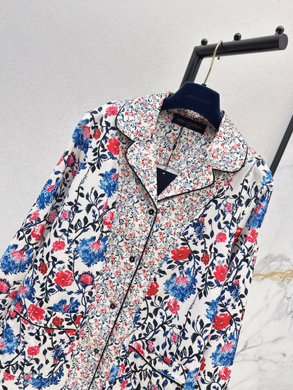 Loui* floral vine pajama shirt