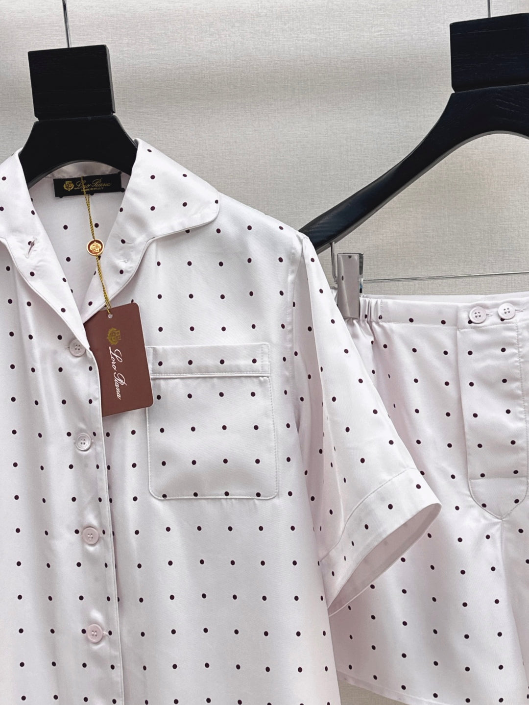 Lor*P new silk pajama shirt and shorts set