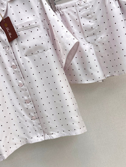Lor*P new silk pajama shirt and shorts set