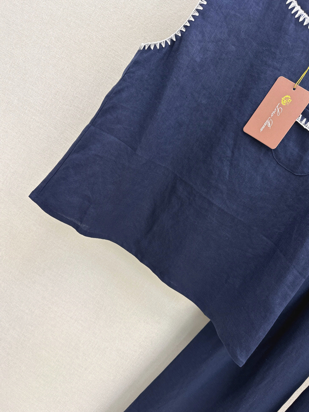 Lor*P new embroidered trim vest and pants set