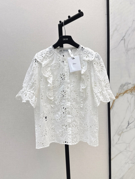 D*r new hollow embroidered shirt