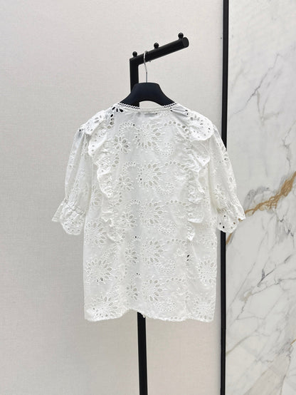 D*r new hollow embroidered shirt