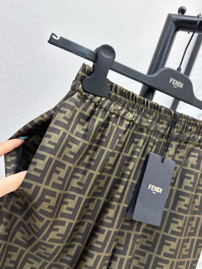 Fd* 25ss FF printed silk pants
