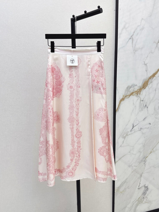 Herm* 25ss silk twill long skirt