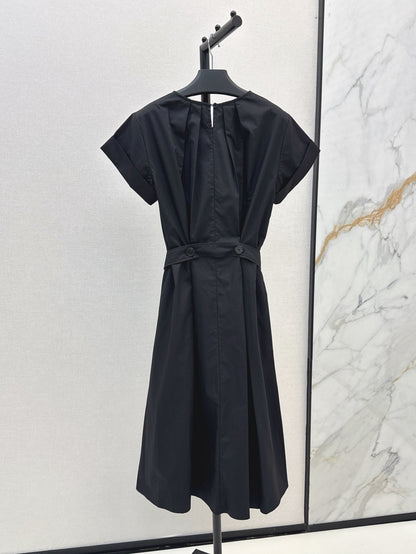 Pra* Re-nylon tied belt dress