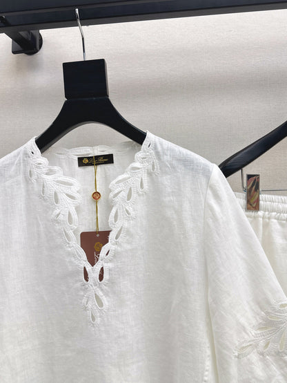Lor*P 25ss embroidered linen suit