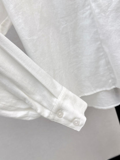 Brune*C 25ss embroidered linen blouse