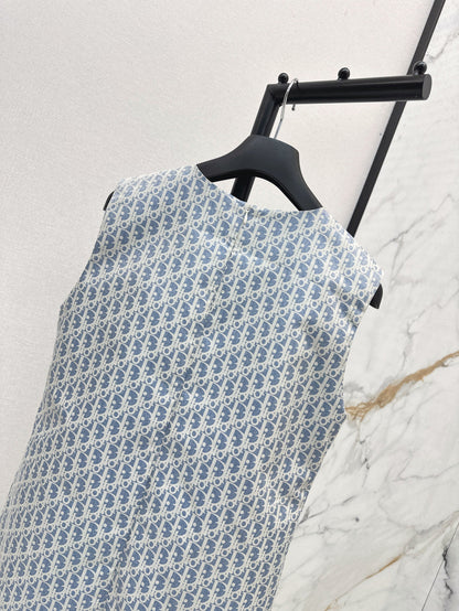 D*r 25ss oblique jacquard sleeveless dress