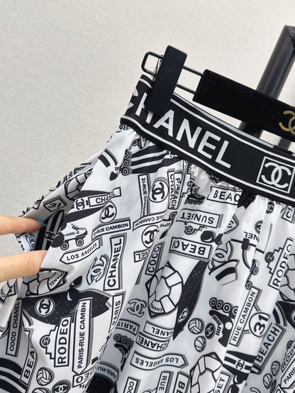 C*nel 25ss technical silk flared skirt