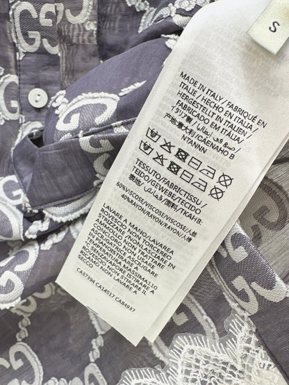 Gu* 25ss GG jacquard lace trim top