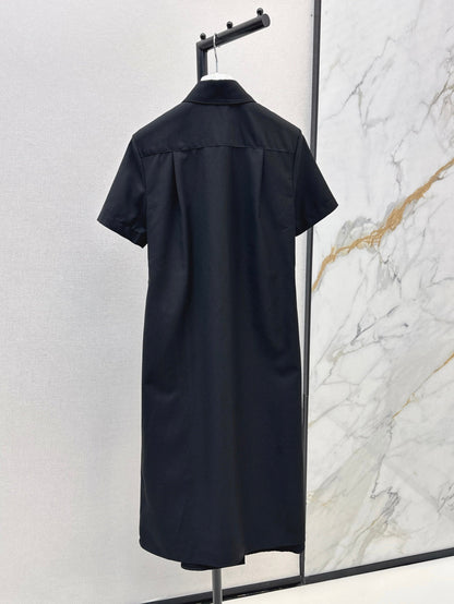 Loe* 25ss draped cotton shirt dress