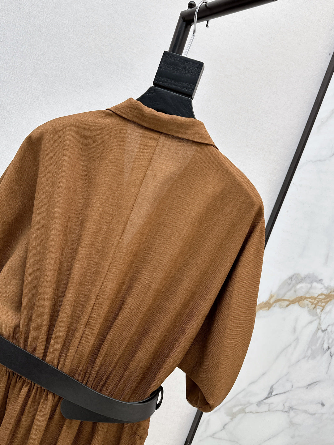 Lor*P 25ss linen-blend belted long dress