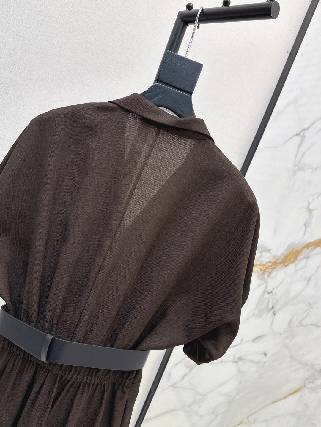 Lor*P 25ss linen-blend belted long dress