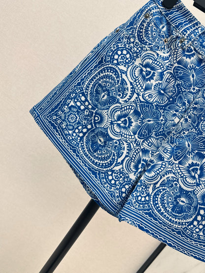 D*r 25ss Butterfly printed denim shorts