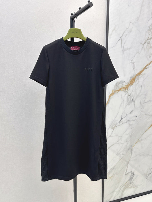 D*r 25ss embroidered cotton dress with lace side