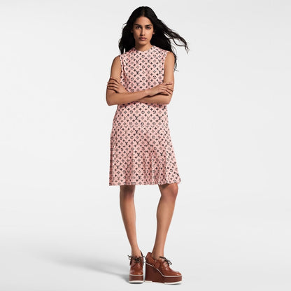 Loui* 25ss washed monogram pleat dress