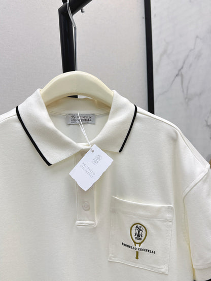 Brune*C 25ss embroidered polo dress