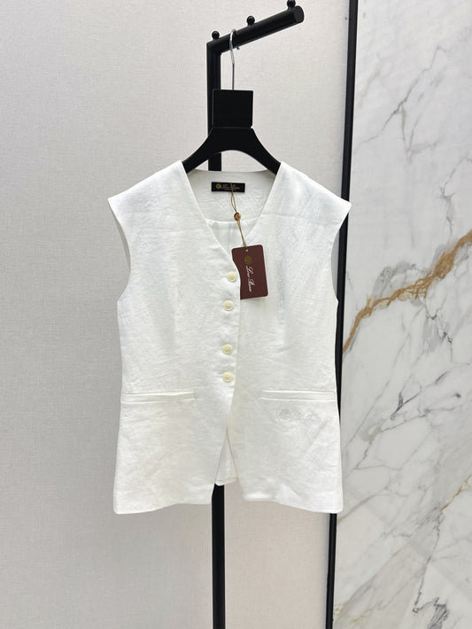 Lor*P 25ss embroidered linen vest