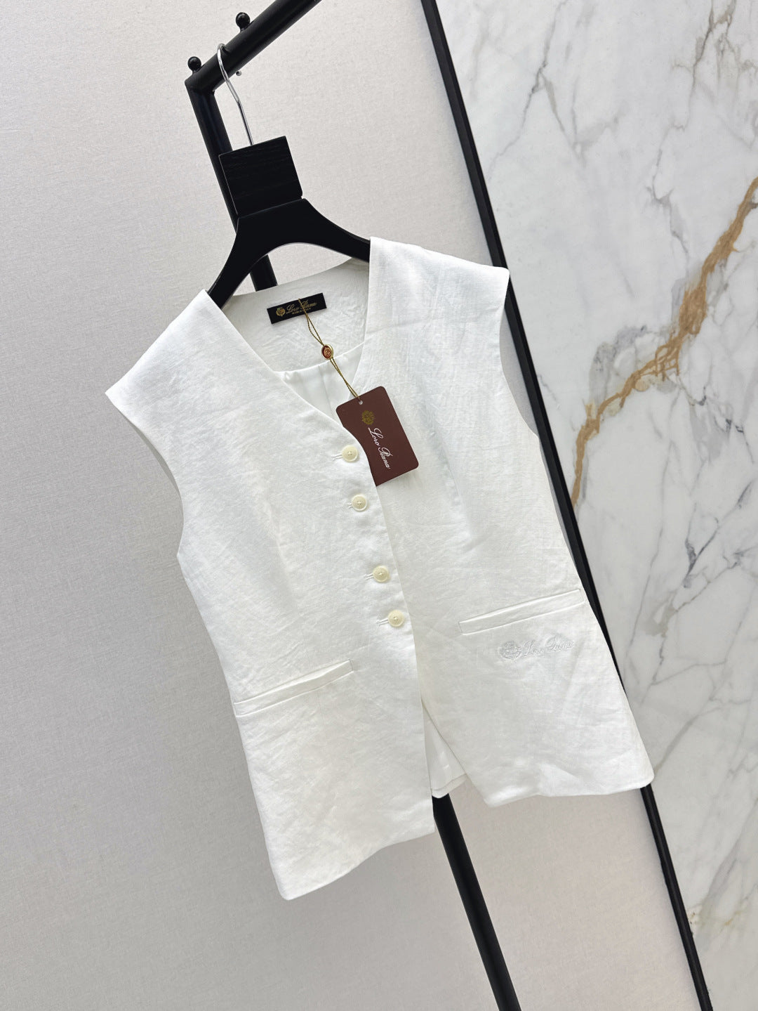 Lor*P 25ss embroidered linen vest