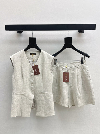 Lor*P 25ss embroidered linen shorts