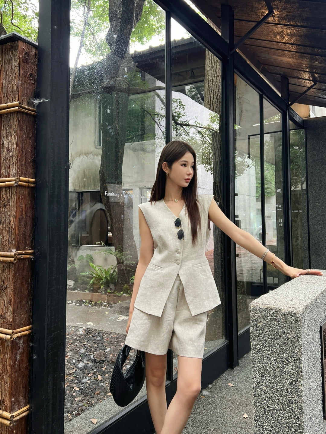 Lor*P 25ss embroidered linen vest