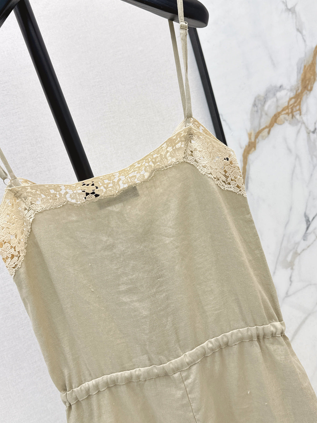 Lor*P 25ss lace trim slip jumpsuit