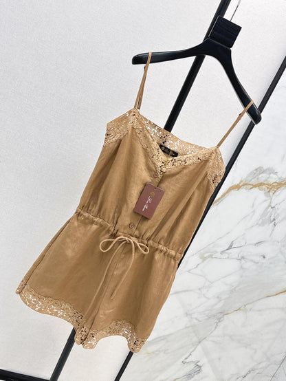 Lor*P 25ss lace trim slip jumpsuit