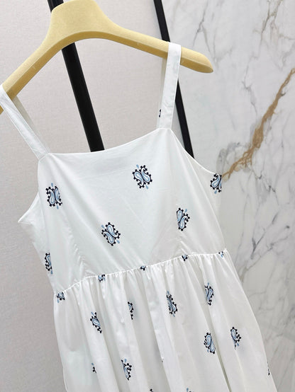 M*u 25ss print slubbed poplin dress