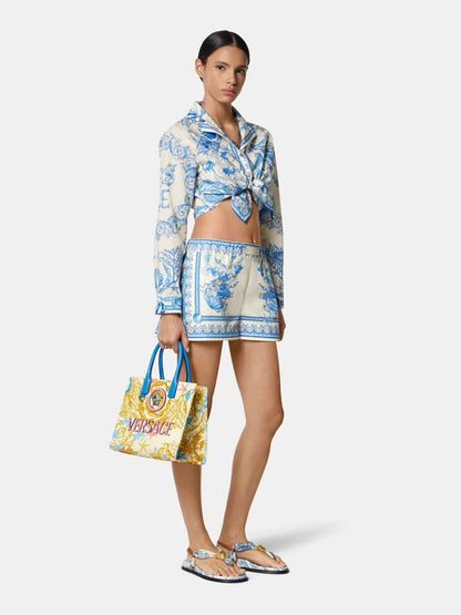 Versa* 25ss printed silk shorts