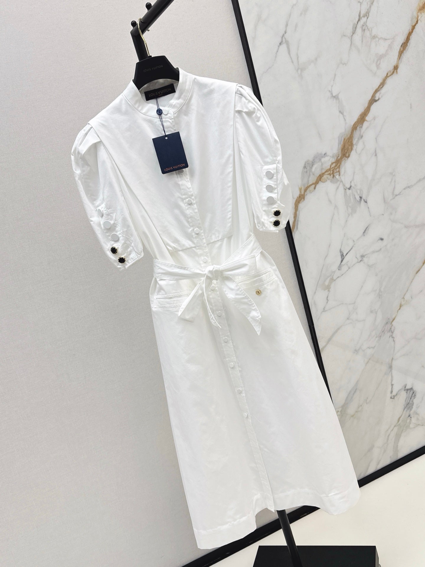 Loui* 25ss puff-sleeve shirt dress