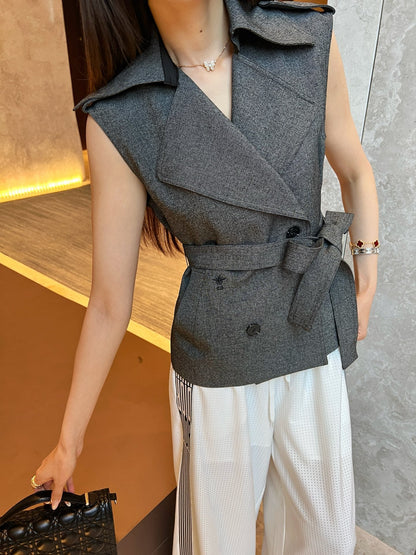 D*r 25ss belted vest jacket