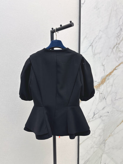 Loui* puff-sleeve ruffled jacket