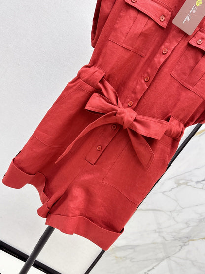 Lor*P 25ss linen cargo jumpsuit