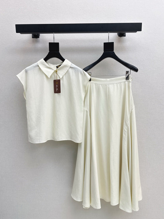 Lor*P 25ss sleeveless top and pleated skirt set