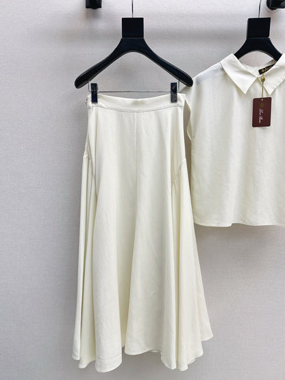 Lor*P 25ss sleeveless top and pleated skirt set