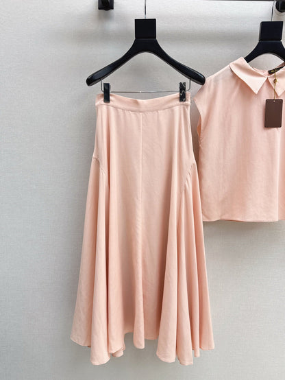 Lor*P 25ss sleeveless top and pleated skirt set