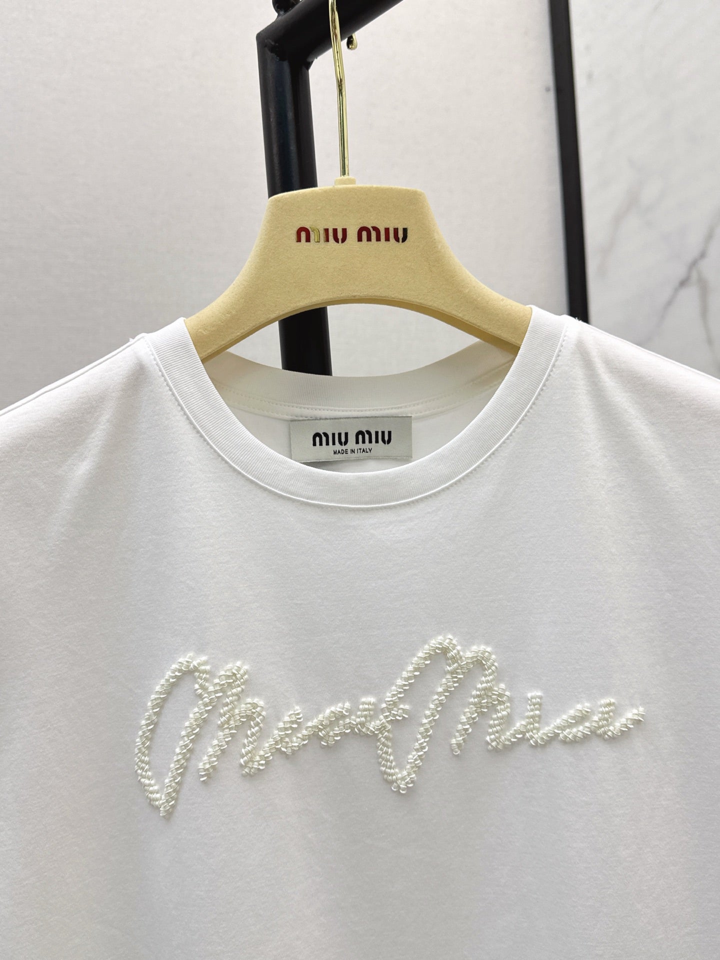 M*u 25ss beaded cotton t-shirt