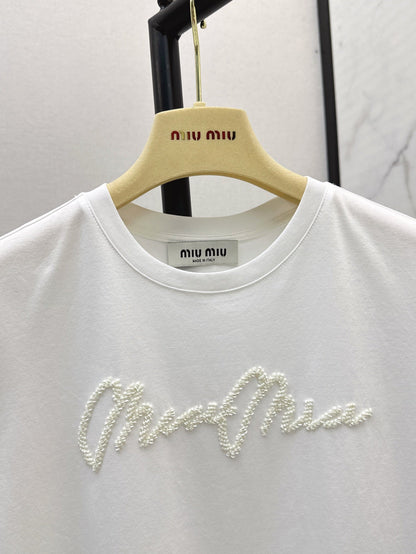 M*u 25ss beaded cotton t-shirt