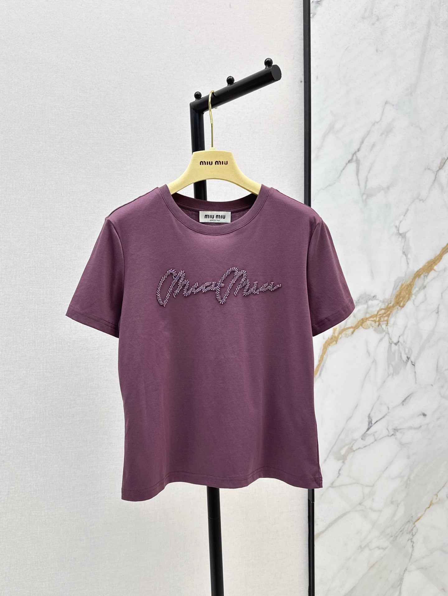M*u 25ss beaded cotton t-shirt