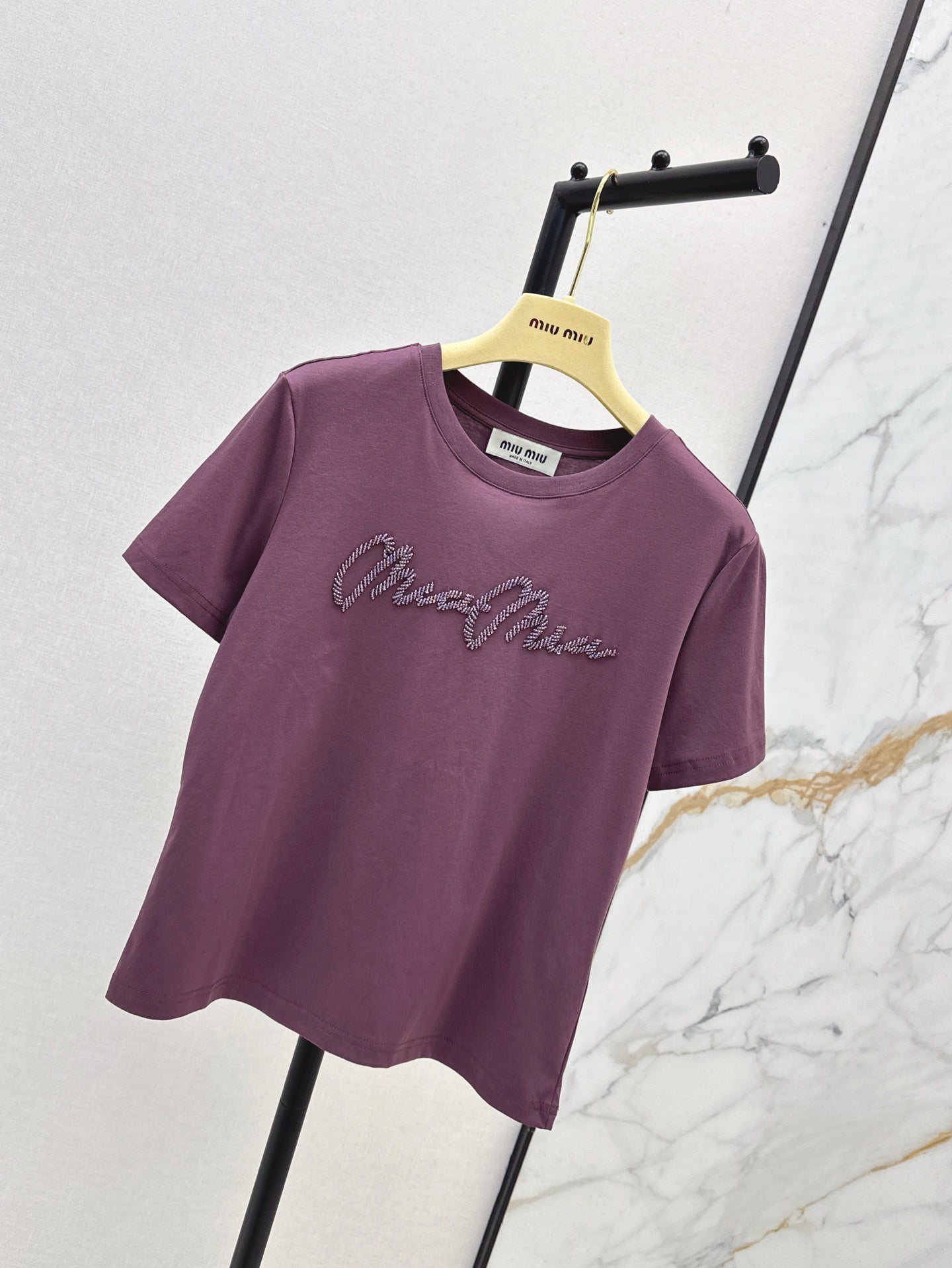 M*u 25ss beaded cotton t-shirt