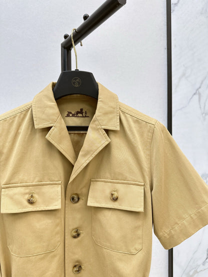 Herm* 25ss short-sleeve belted top