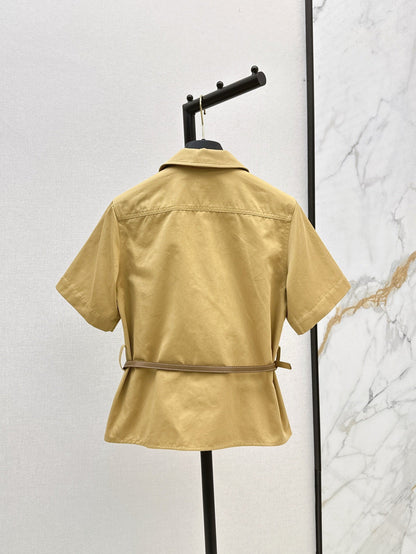 Herm* 25ss short-sleeve belted top