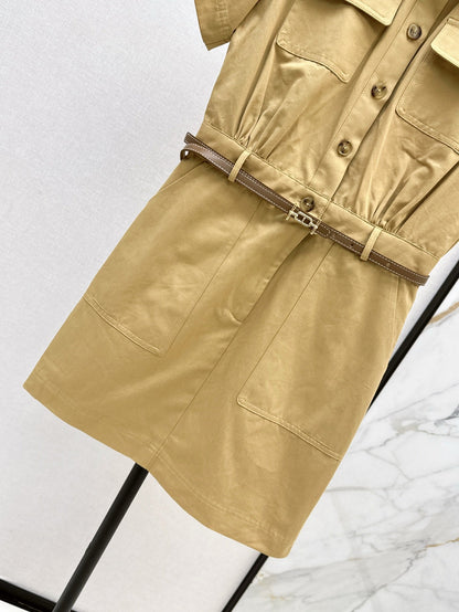 Herm* 25ss belted shirt dress