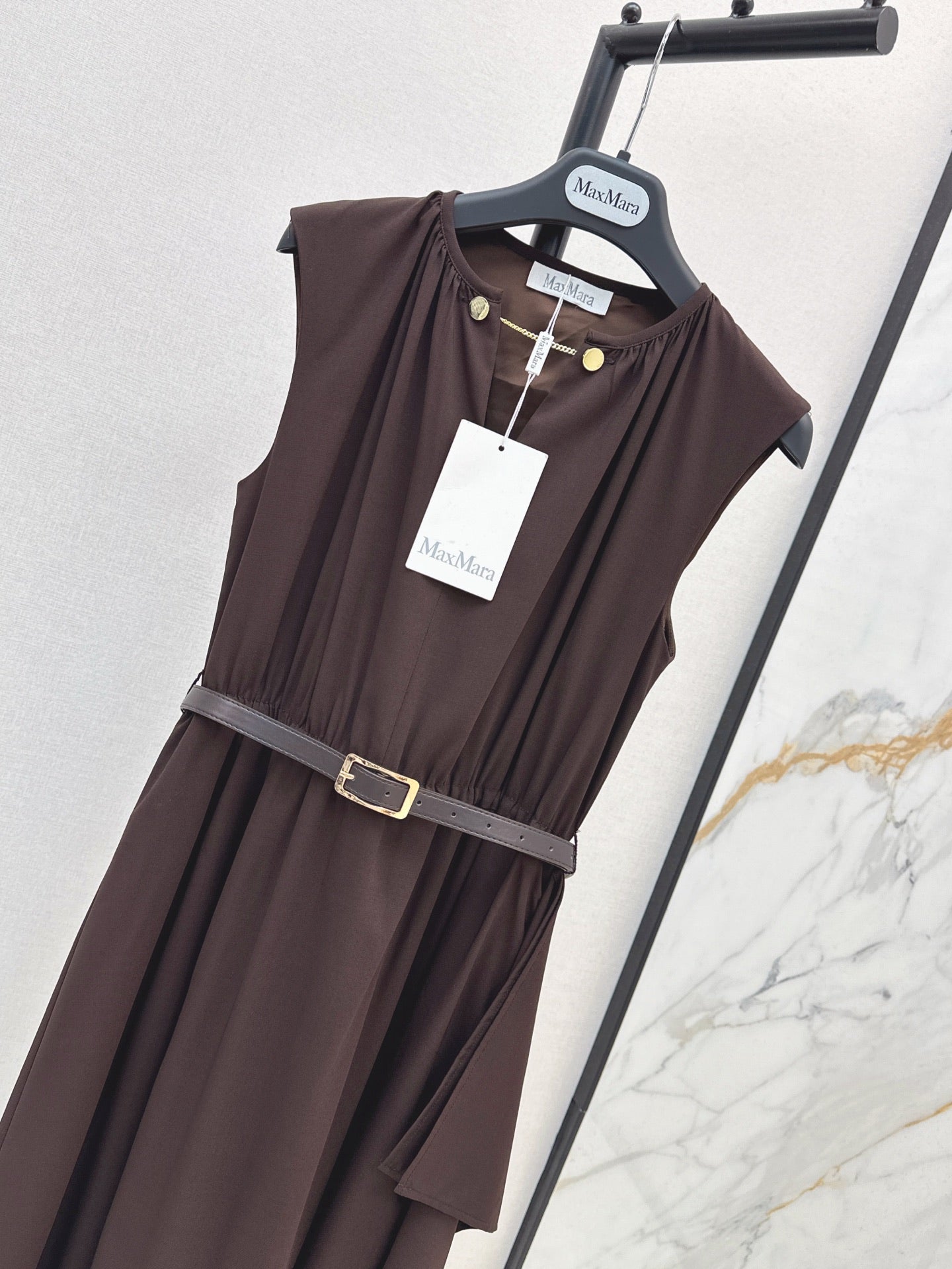 MaxM* 25ss long belted dress