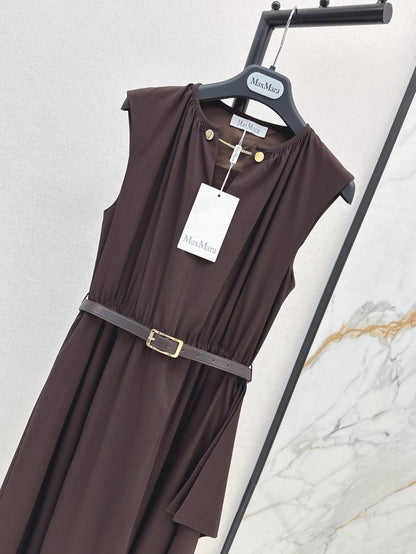 MaxM* 25ss long belted dress