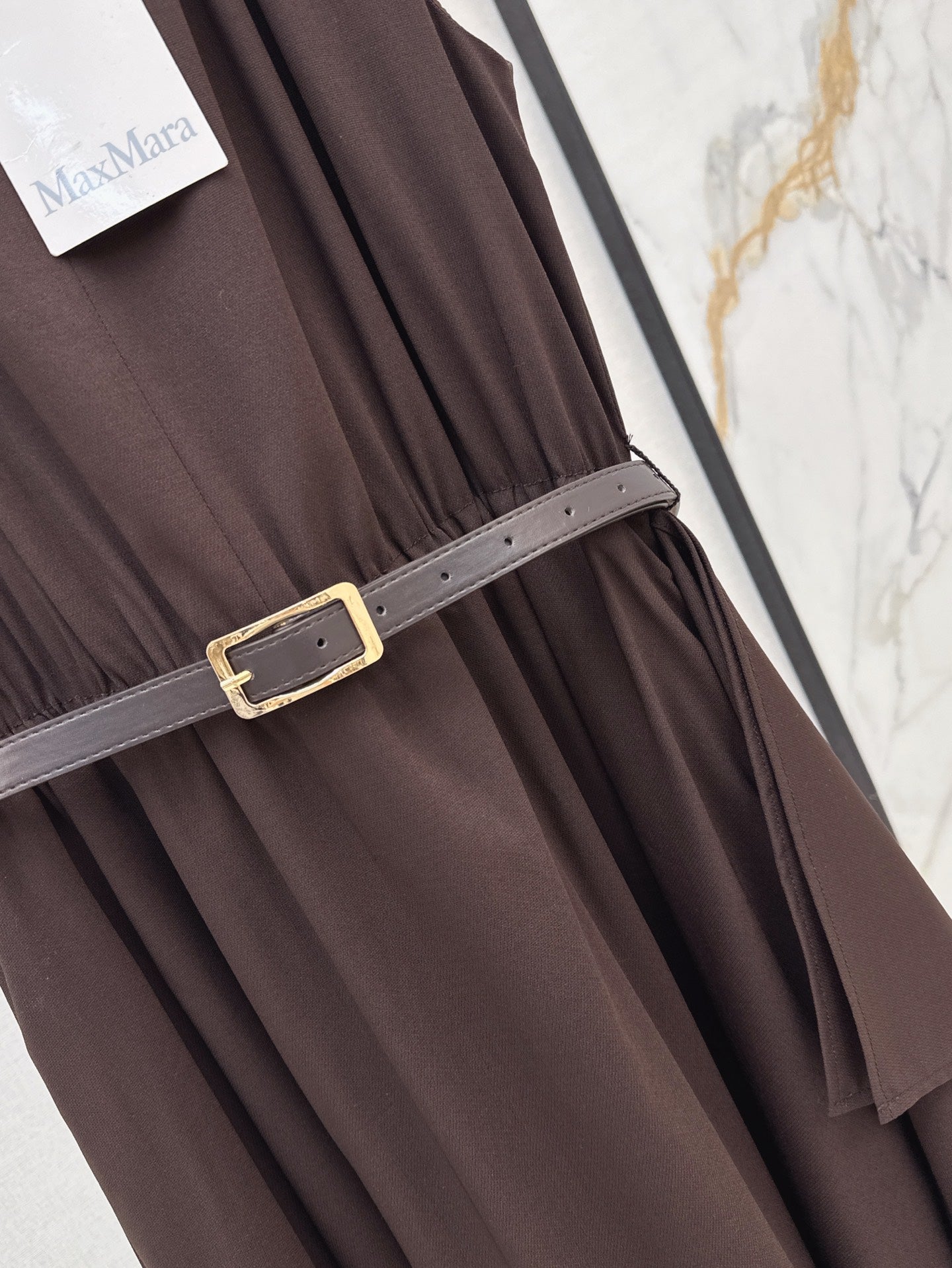 MaxM* 25ss long belted dress
