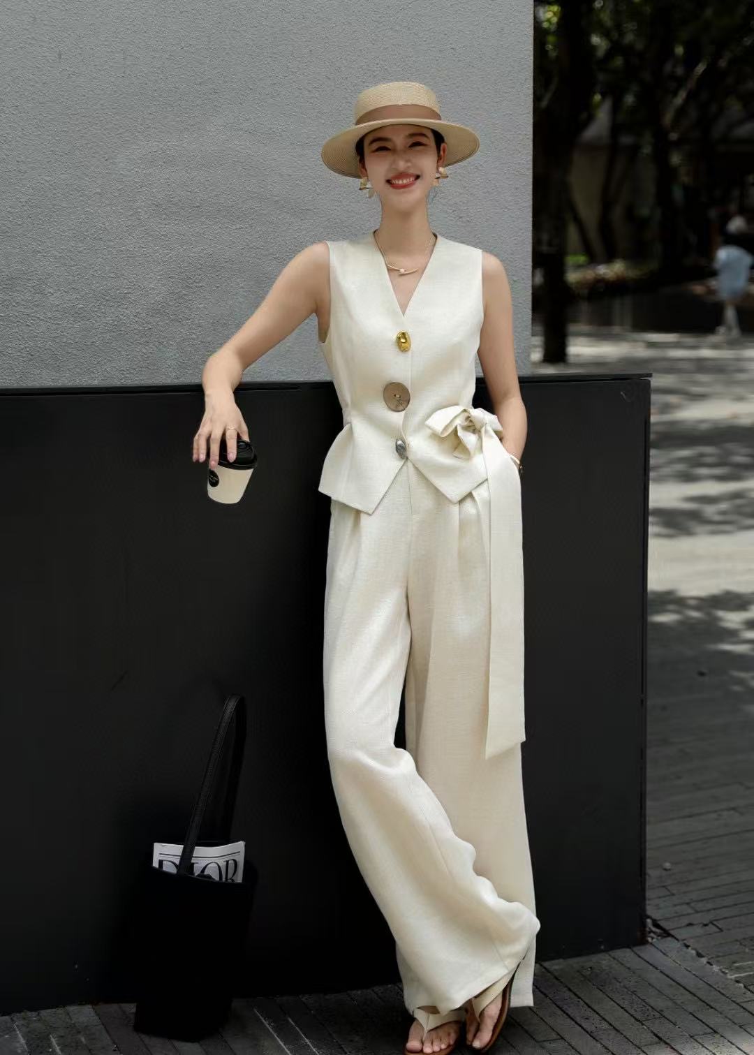 Lor*P 25ss linen vest and pants set