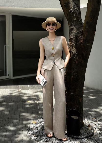 Lor*P 25ss linen vest and pants set