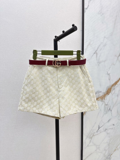 Gu* 25ss GG jacquard shorts with belt